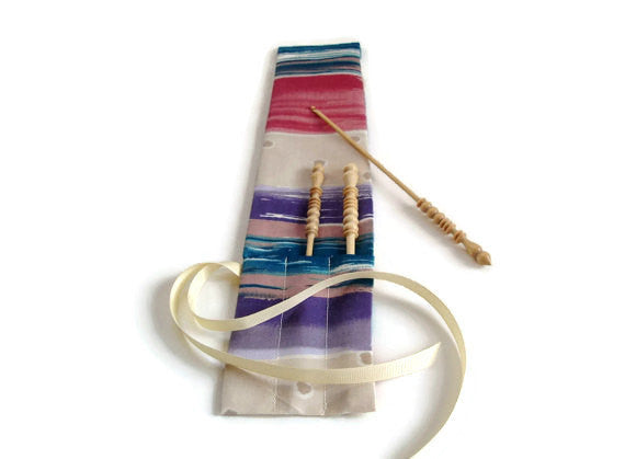 Crochet Hook Case Stripes Roll Up Organizer - Buttermilk Cottage