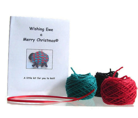 Sheep Ornament Knitting Kit "Wishing Ewe a Merry Christmas" - Buttermilk Cottage