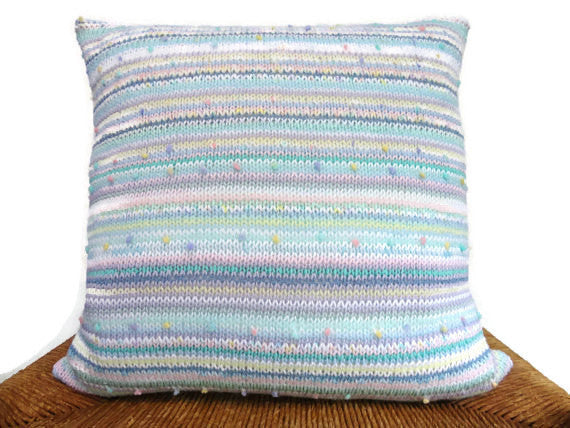 Sweater Pillow Single Pastel Knit - Buttermilk Cottage