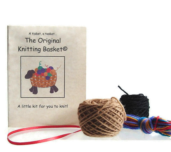 Hand Knitted Sheep Ornament "The Original Knitting Basket" - Buttermilk Cottage