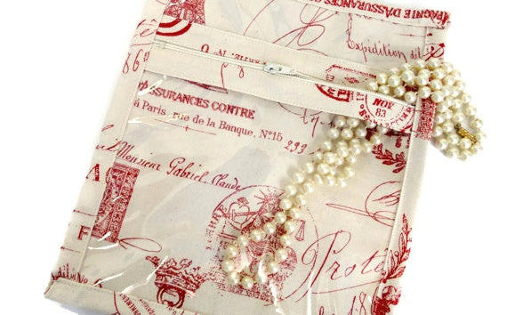 Accessory Bag Red Toile - Buttermilk Cottage