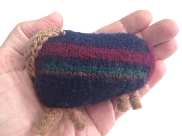 Felted Sheep Handwarmers Navy with Stripes - Buttermilk Cottage