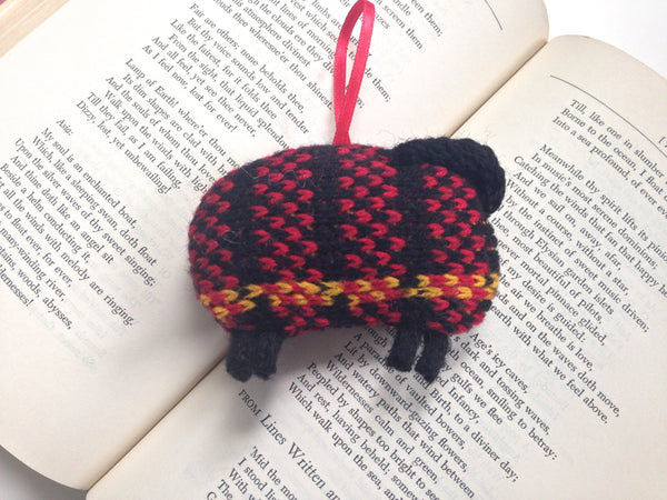 Up Cycled Plaid Sheep Ornament - Buttermilk Cottage