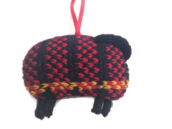 Up Cycled Plaid Sheep Ornament - Buttermilk Cottage