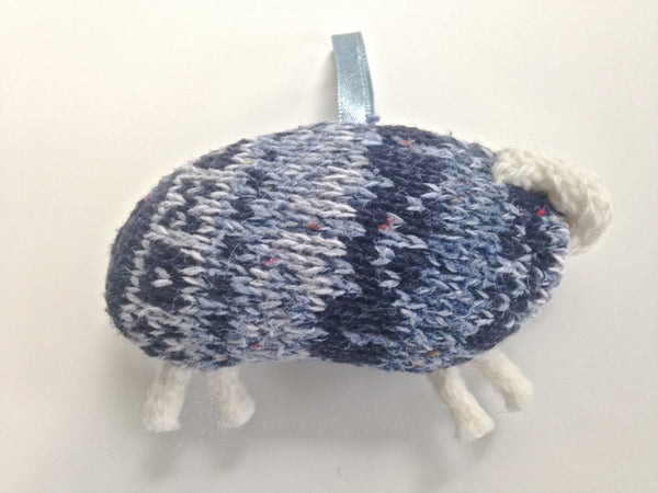 Up Cycled Fair Isle Sheep Ornament - Buttermilk Cottage