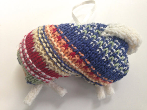 Up Cycled Fair Isle Sheep Ornament - Buttermilk Cottage