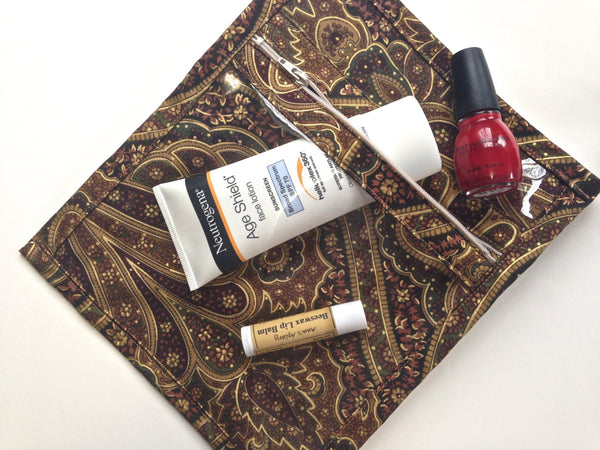 Accessory Bag Brown Paisley - Buttermilk Cottage