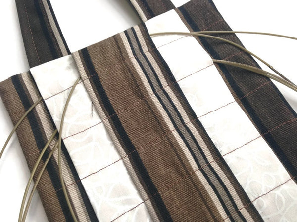 Hanging Circular Needle Organizer Brown & Black Stripe - Buttermilk Cottage