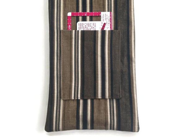 Hanging Circular Needle Organizer Brown & Black Stripe - Buttermilk Cottage