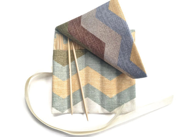 Sock Knitter's Needle Set Chevron Fabric - Buttermilk Cottage - 2