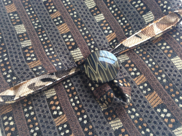 Tag Along Bag Brown Geometric Stripe - Buttermilk Cottage