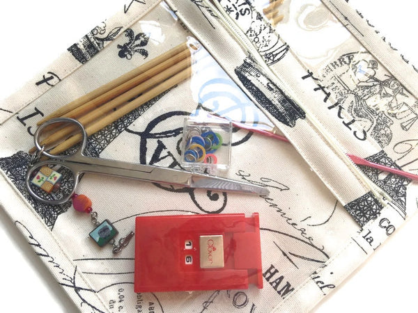 Accessory Bag Black Toile - Buttermilk Cottage