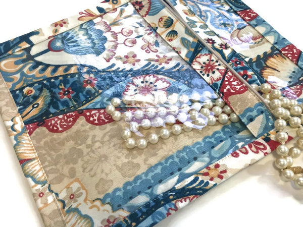Accessory Bag Blue Floral Print - Buttermilk Cottage