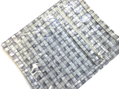 Accessory Bag in Gray Grid - Buttermilk Cottage