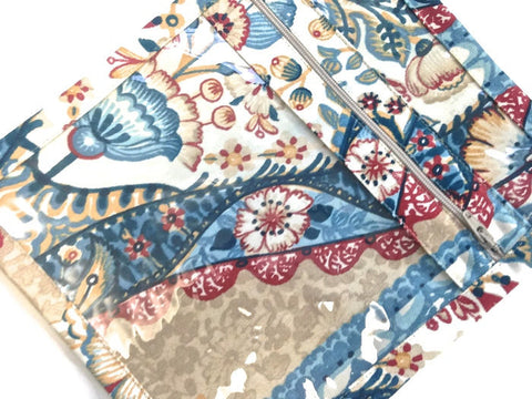 Accessory Bag Blue Floral Print - Buttermilk Cottage