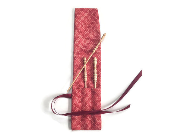 Crochet Hooks for Knitters Red Woven Motif - Buttermilk Cottage - 3