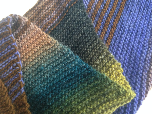 Triangular Scarf Wool Brown Violet - Buttermilk Cottage
