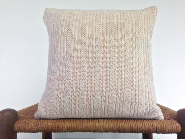 Sweater Pillow Set Off White Textured Knit - Buttermilk Cottage - 3