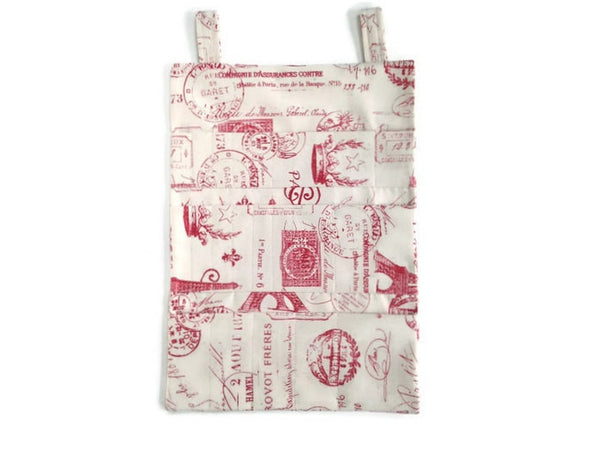 Hanging DPN Organizer Red French Icon Fabric - Buttermilk Cottage