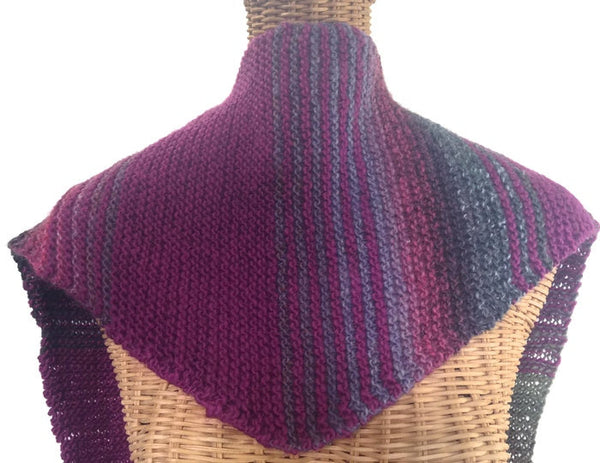 Triangular Scarf Wool Plum Olive - Buttermilk Cottage