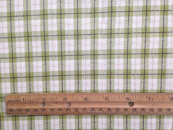 Fabric Green Tattersall Check Plaid - Buttermilk Cottage