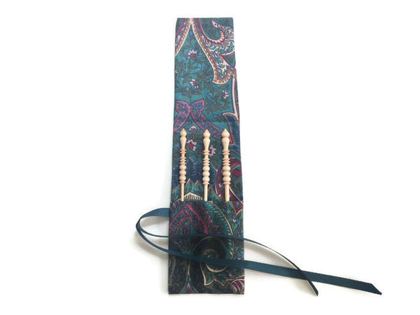 Crochet Hooks for Knitters Teal Paisley - Buttermilk Cottage