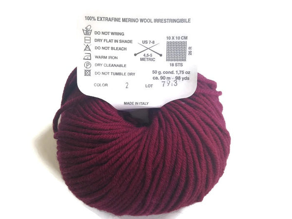 Yarn Karabella Aurora 8 Wine  Burgundy - Buttermilk Cottage - 2