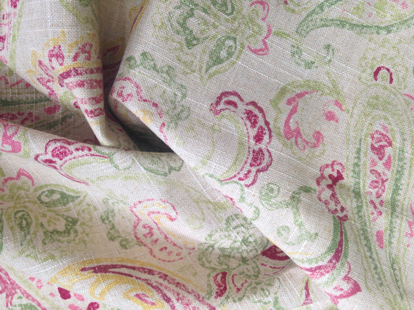 Fabric "Daphne" Covington Linen Blend Rose Paisley - Buttermilk Cottage