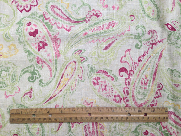 Fabric "Daphne" Covington Linen Blend Rose Paisley - Buttermilk Cottage