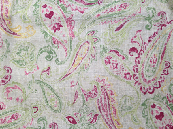 Fabric "Daphne" Covington Linen Blend Rose Paisley - Buttermilk Cottage