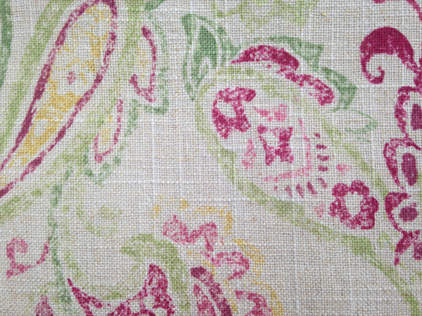 Fabric "Daphne" Covington Linen Blend Rose Paisley - Buttermilk Cottage