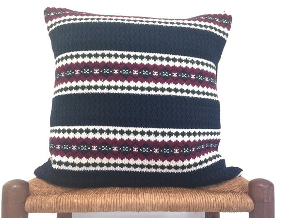 Sweater Pillow Set Dark Blue Fair Isle - Buttermilk Cottage