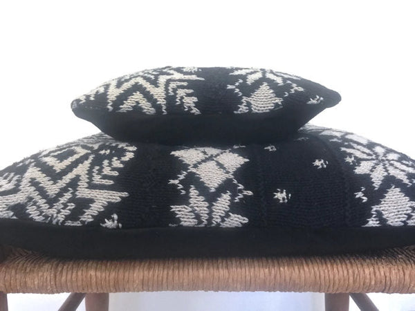 Sweater Pillow Set Black Snowflake - Buttermilk Cottage