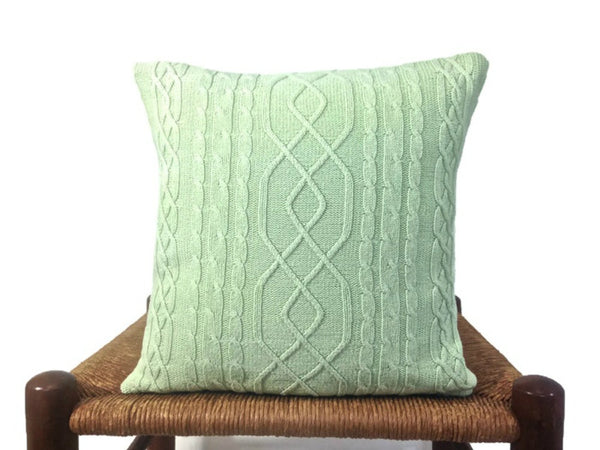 Sweater Pillow Set Pale Green Cable - Buttermilk Cottage