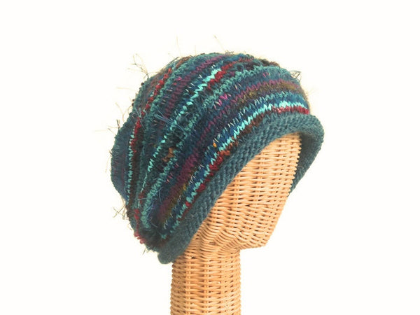 Slouchy Hat Teal FUSION - Buttermilk Cottage