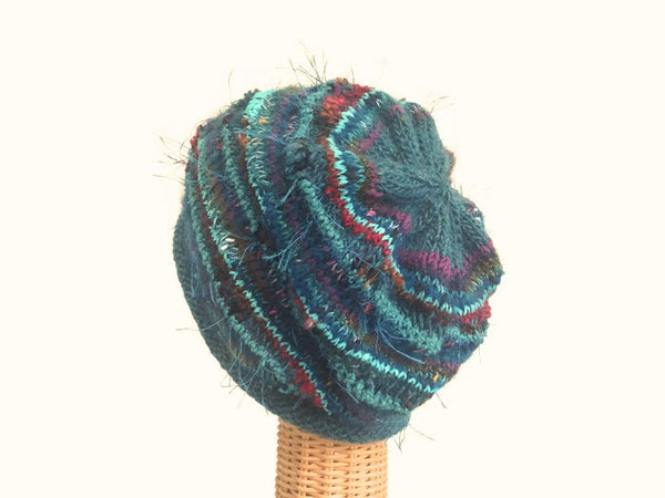 Slouchy Hat Teal FUSION - Buttermilk Cottage