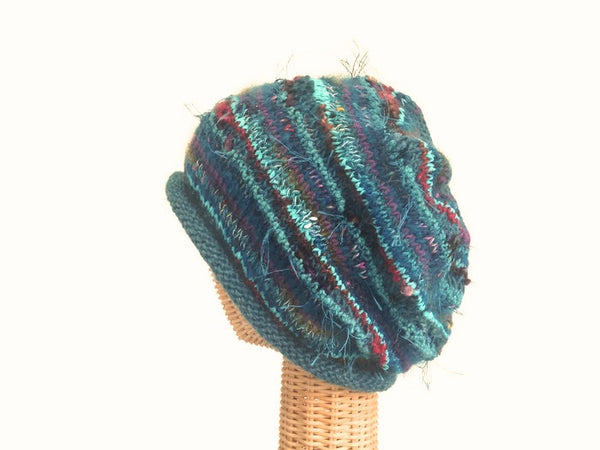 Slouchy Hat Teal FUSION - Buttermilk Cottage