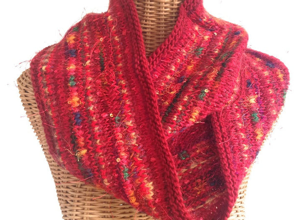 Infinity Scarf Red FUSION - Buttermilk Cottage - 1