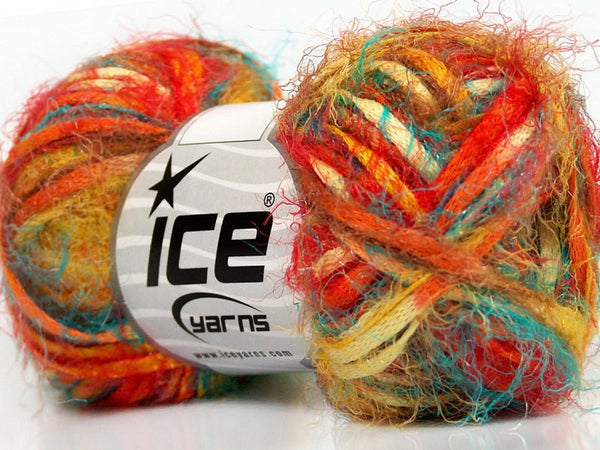 Yarn ICE Vitech  Yellow Turquoise Orange Khaki - Buttermilk Cottage - 1