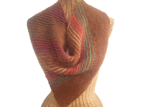 Triangular Shawl Scarf Wool Brown - Buttermilk Cottage - 1