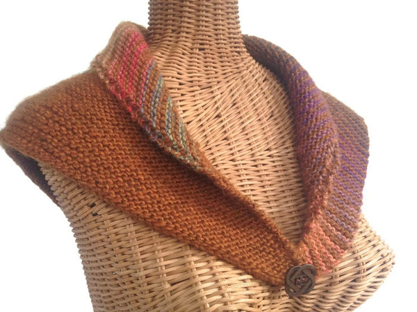 Triangular Shawl Scarf Wool Brown - Buttermilk Cottage - 3
