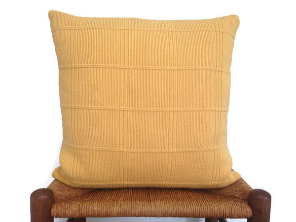 Sweater Pillow Set Yellow Grid - Buttermilk Cottage - 3