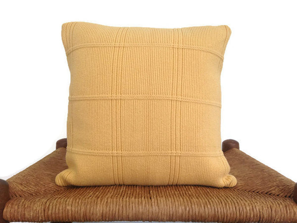 Sweater Pillow Set Yellow Grid - Buttermilk Cottage - 4