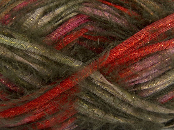 Yarn ICE Techno Shine Khaki Red Lilac - Buttermilk Cottage