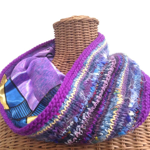 Reversible Cowl Graphic Print Purple - Buttermilk Cottage