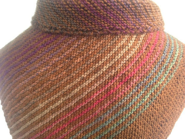 Triangular Shawl Scarf Wool Brown - Buttermilk Cottage - 5