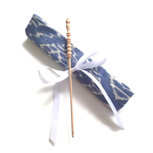 Crochet Hooks for Knitters Blue Woven Ikat - Buttermilk Cottage